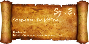 Szepessy Bojána névjegykártya